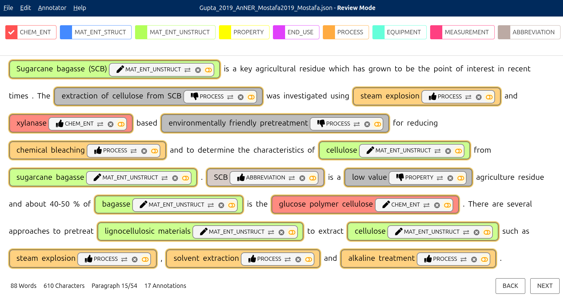 AnNER expert review interface